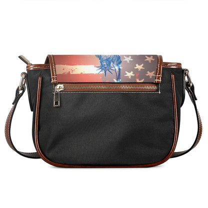 Statue of Liberty USA Flag Print Saddle Bag