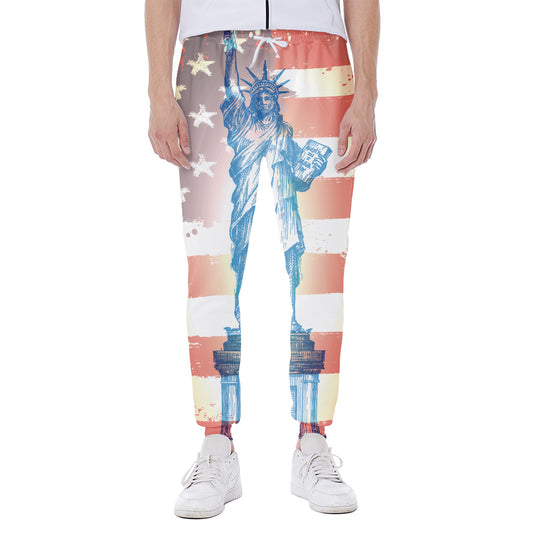 Statue of Liberty USA Flag Print Scuba Joggers
