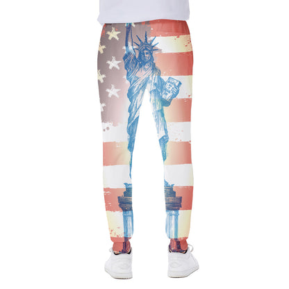 Statue of Liberty USA Flag Print Scuba Joggers