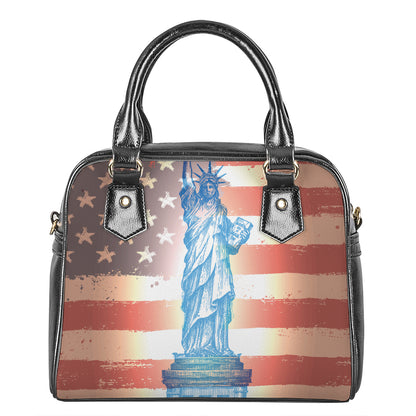 Statue of Liberty USA Flag Print Shoulder Handbag