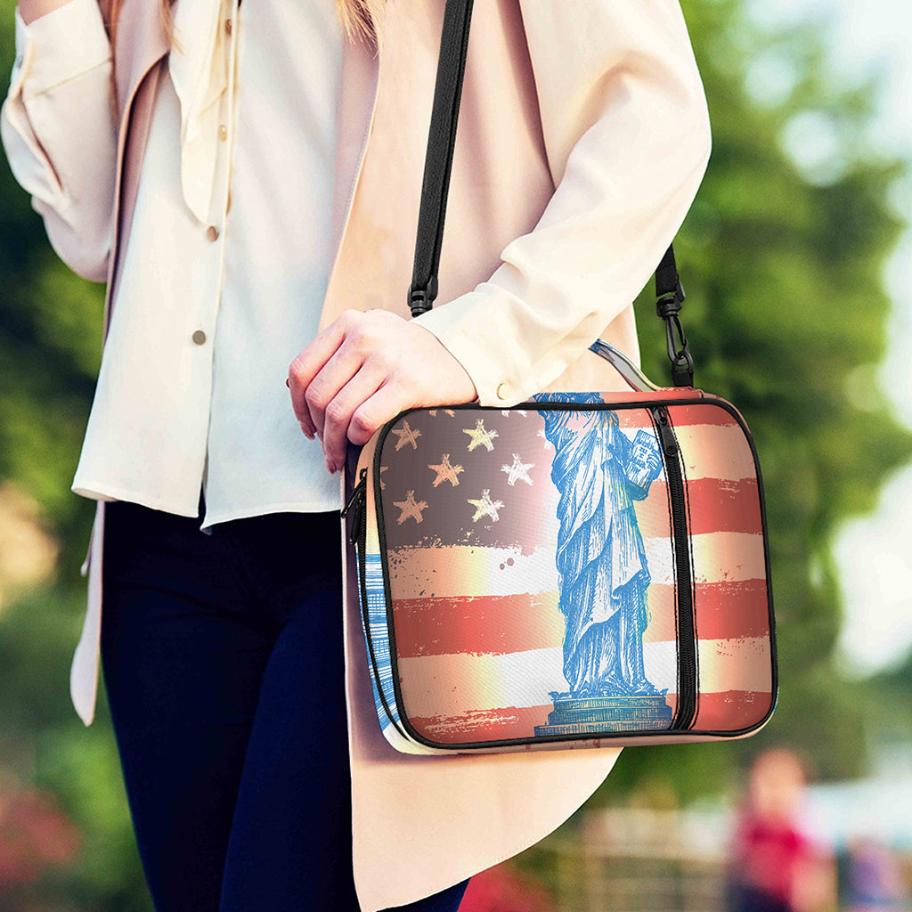 Statue of Liberty USA Flag Print Shoulder Strap Bible Bag