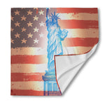 Statue of Liberty USA Flag Print Silk Bandana