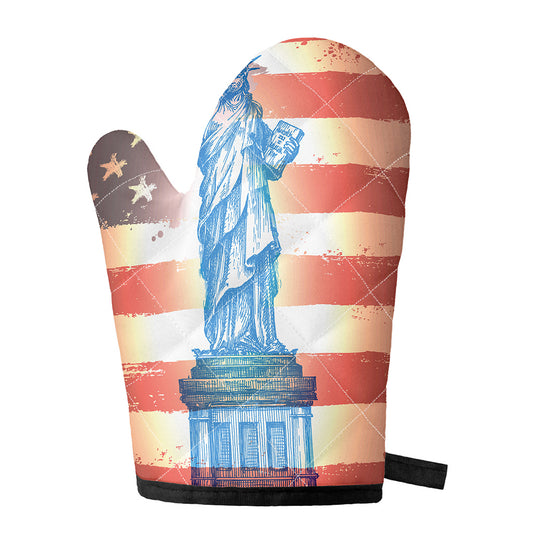 Statue of Liberty USA Flag Print Single Oven Mitt