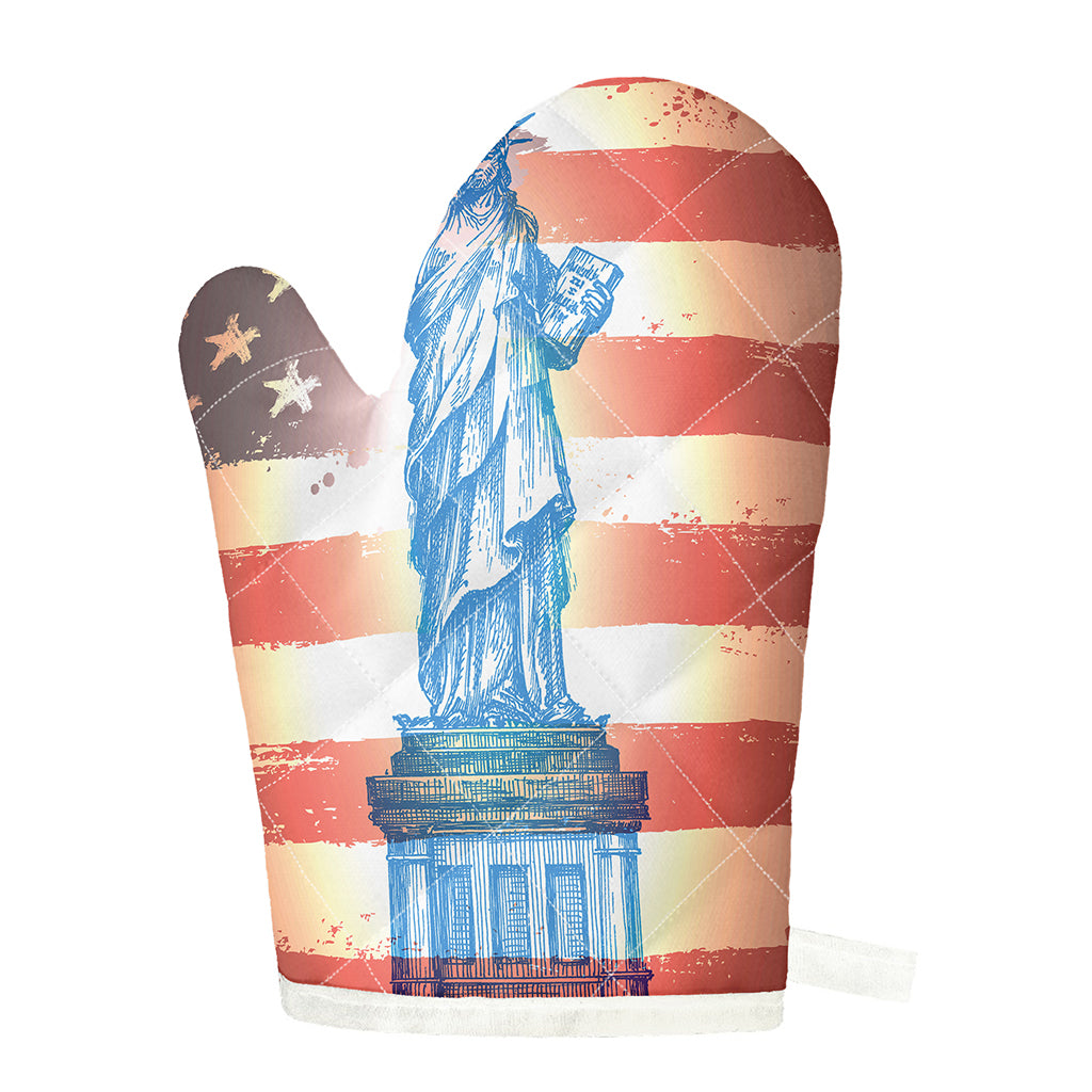 Statue of Liberty USA Flag Print Single Oven Mitt