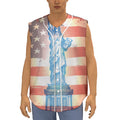 Statue of Liberty USA Flag Print Sleeveless Baseball Jersey