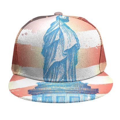 Statue of Liberty USA Flag Print Snapback Cap