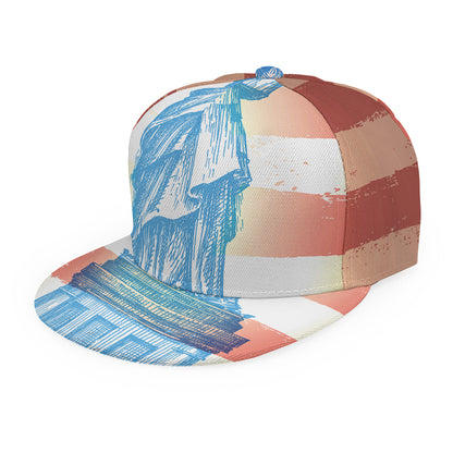 Statue of Liberty USA Flag Print Snapback Cap