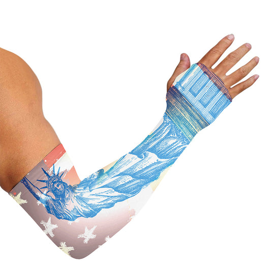 Statue of Liberty USA Flag Print Sun Protection Arm Sleeves
