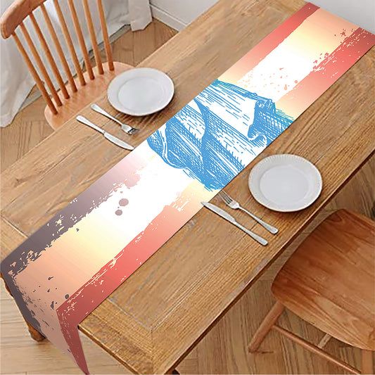 Statue of Liberty USA Flag Print Table Runner