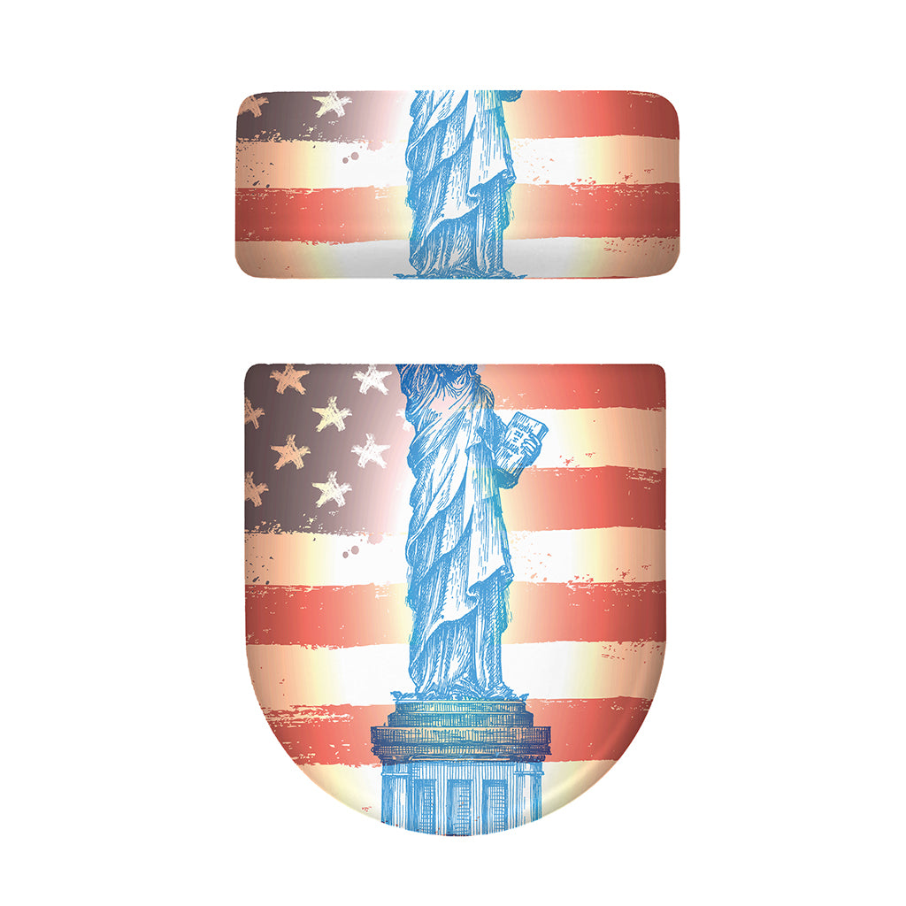 Statue of Liberty USA Flag Print Toilet Lid And Tank Cover Set