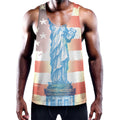 Statue of Liberty USA Flag Print Men's Workout Tank Top