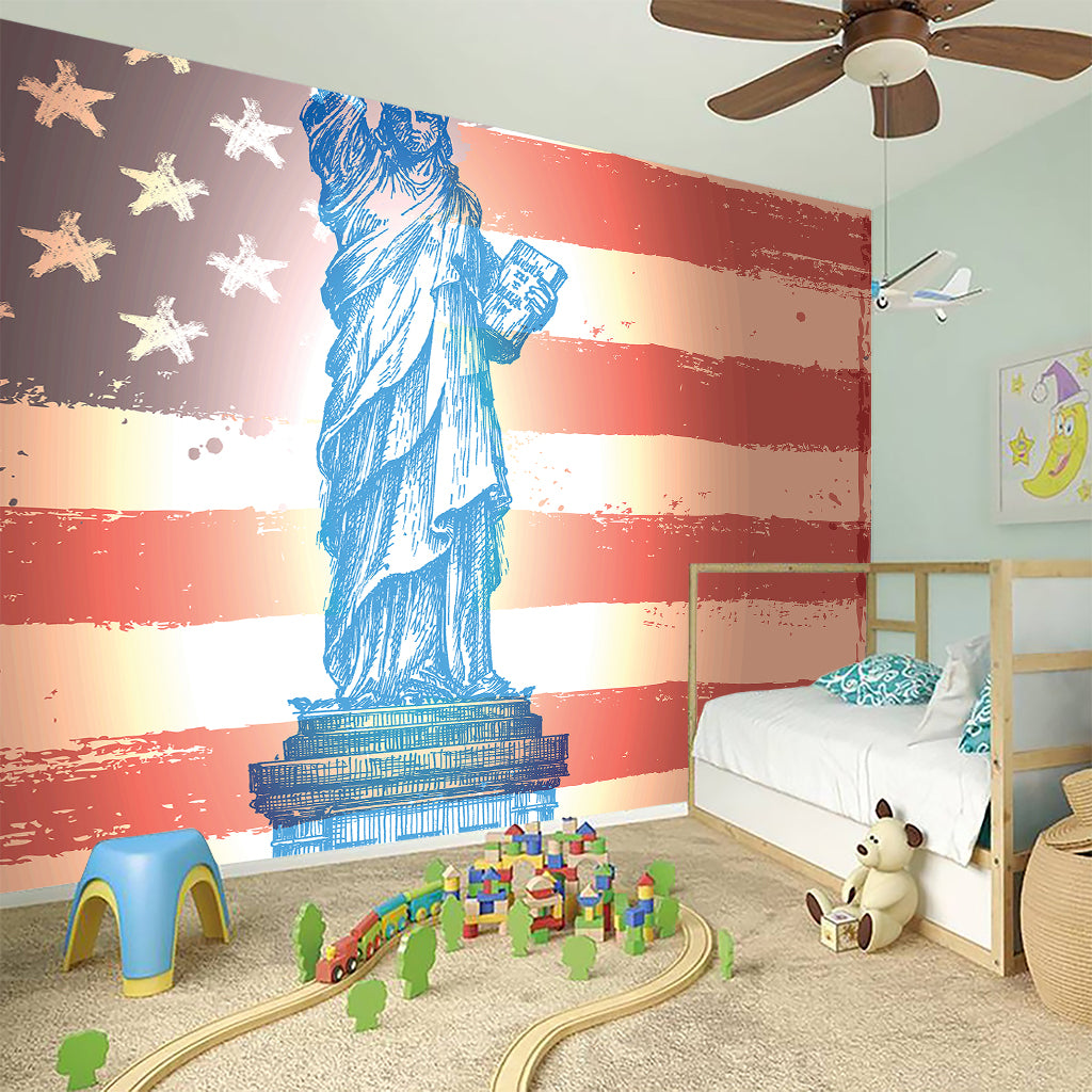 Statue of Liberty USA Flag Print Wall Sticker