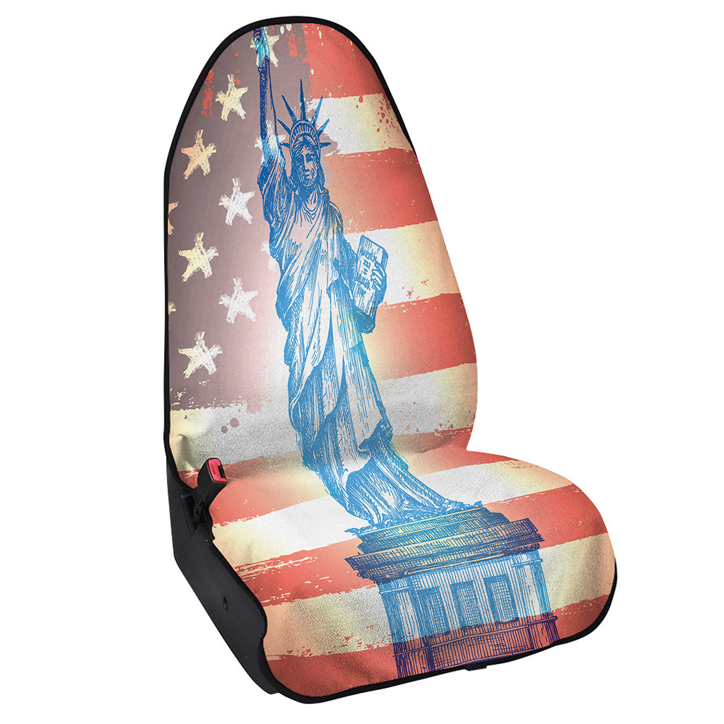 Statue of Liberty USA Flag Print Waterproof Car Seat Cover