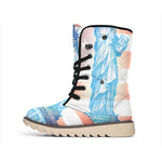 Statue of Liberty USA Flag Print Winter Boots