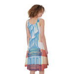 Statue of Liberty USA Flag Print Women's Sleeveless Dress