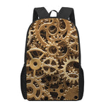 Steampunk Brass Cogs And Gears Print 17 Inch Backpack