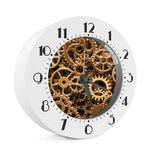 Steampunk Brass Cogs And Gears Print Alarm Clock