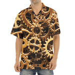 Steampunk Brass Cogs And Gears Print Aloha Shirt