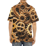 Steampunk Brass Cogs And Gears Print Aloha Shirt