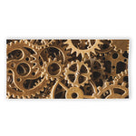 Steampunk Brass Cogs And Gears Print Beach Towel