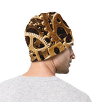Steampunk Brass Cogs And Gears Print Beanie