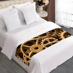 Steampunk Brass Cogs And Gears Print Bed Runner