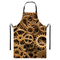 Steampunk Brass Cogs And Gears Print Bib Apron With Pocket