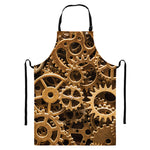Steampunk Brass Cogs And Gears Print Bib Apron With Pocket
