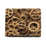 Steampunk Brass Cogs And Gears Print Bifold Wallet