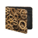 Steampunk Brass Cogs And Gears Print Bifold Wallet