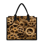 Steampunk Brass Cogs And Gears Print Canvas Tote Bag