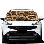 Steampunk Brass Cogs And Gears Print Car Windshield Snow Cover