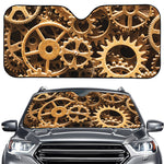 Steampunk Brass Cogs And Gears Print Car Windshield Sun Shade