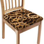 Steampunk Brass Cogs And Gears Print Chair Cushion Cover