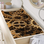 Steampunk Brass Cogs And Gears Print Changing Pad Cover