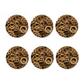 Steampunk Brass Cogs And Gears Print Coaster Set