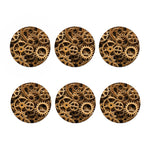 Steampunk Brass Cogs And Gears Print Coaster Set