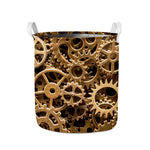 Steampunk Brass Cogs And Gears Print Collapsible Laundry Basket