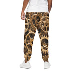 Steampunk Brass Cogs And Gears Print Cotton Pants