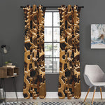 Steampunk Brass Cogs And Gears Print Curtain