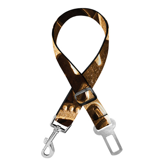 Steampunk Brass Cogs And Gears Print Dog Seat Belt