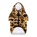 Steampunk Brass Cogs And Gears Print Dog Zip Up Hoodie