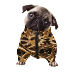 Steampunk Brass Cogs And Gears Print Dog Zip Up Jacket