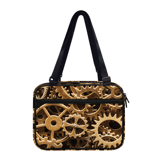 Steampunk Brass Cogs And Gears Print Double Strap Bible Bag