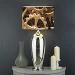 Steampunk Brass Cogs And Gears Print Drum Lamp Shade