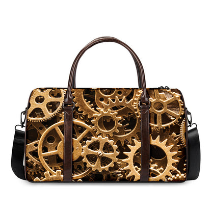 Steampunk Brass Cogs And Gears Print Duffle Bag