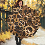 Steampunk Brass Cogs And Gears Print Foldable Umbrella