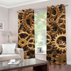 Steampunk Brass Cogs And Gears Print Grommet Curtains