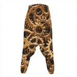 Steampunk Brass Cogs And Gears Print Hammer Pants