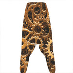 Steampunk Brass Cogs And Gears Print Hammer Pants